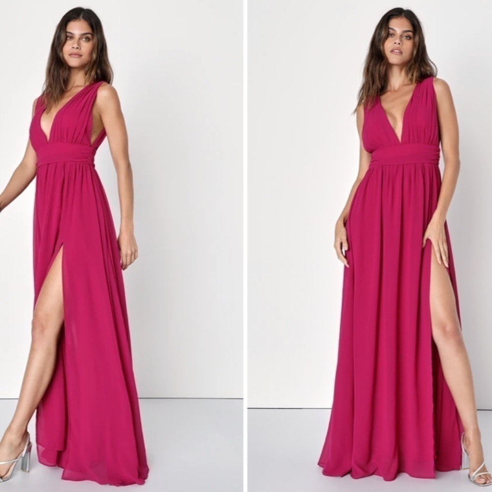 LULUS Prom Wedding Bridesmaid Flowy Romantic Heavenly Hues Maxi Dress